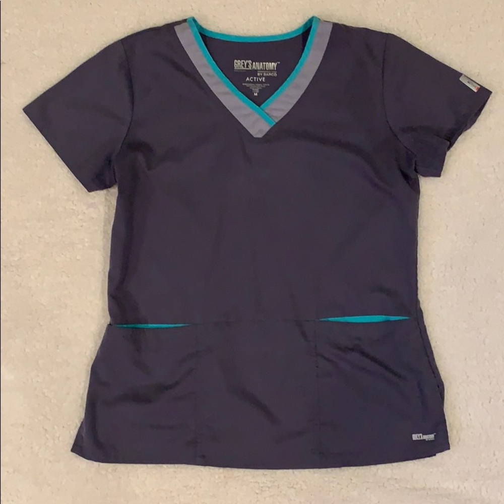 Grey’s Anatomy Active Women Gray Scrub Top Medium